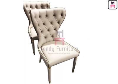 China Tufted Back Upholstered Dining Room Chairs Handmade Button Decoration Hotel Furniture for sale