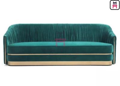 China Green Velvet Restaurant Sofa Set Tufted Upholstered With Stainless Steel Accessories for sale