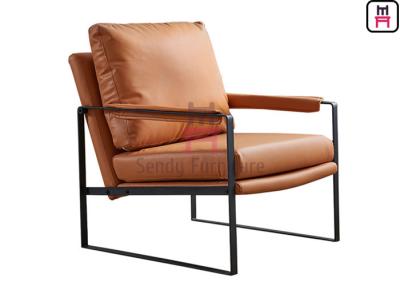 China Metal Frame Unfolder Leather 0.55cbm Upholstered Sofa Chair for sale