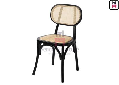 China Lacquered Armless Cane Dining Room Chairs With Ash Wood for sale