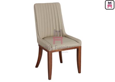 China 50cm Width Tufted Leather Wood Restaurant Chairs 0.4cbm High Back for sale