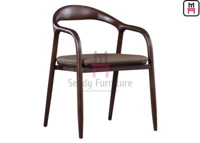 China No Foldable PU Leather Ash Wood Dining Chair With Armrests for sale