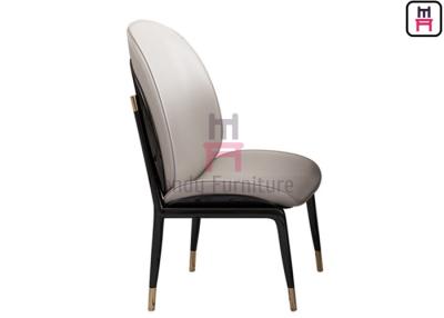 China High Gloss Painting Ebony Veneer Armless Dining Chair NAPA Leather for sale