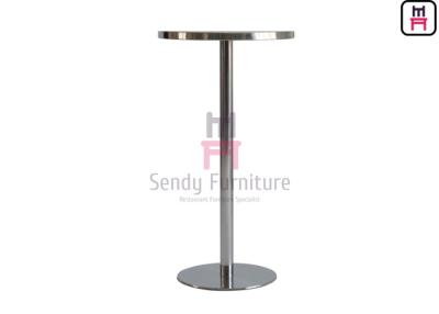 China D60cm ODM Brushed Stainless Steel High Table 105cm Height For Restaurant Bar for sale