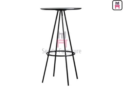 China 2ft Round Shape MDF High Table with footrest for restaruant & bar Use for sale