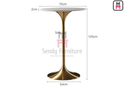 China Height 105cm MDF Restaurant Bar Height Tables 0.2cbm Stainless Steel Round Tulip Table en venta