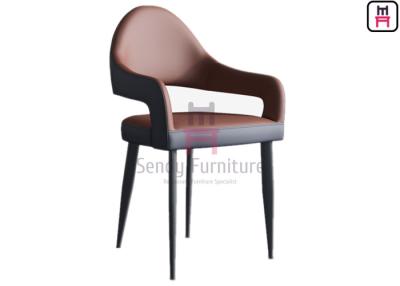 China W45cm Upholstered Metal Restaurant Chair Eco Leather Nordic Unfolded for sale