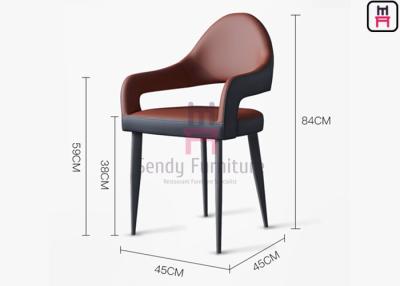 中国 Wの開かれる45cm装飾された金属のレストランの椅子のEcoの革北欧 販売のため