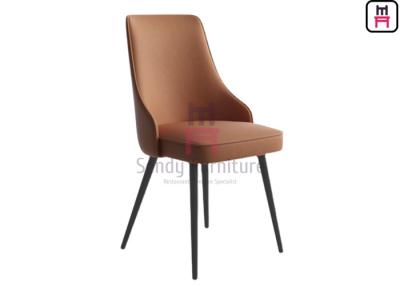 China Metal Leg Upholstered Leather Dining Chair Metal Plywood 1.5mm Thickness for sale