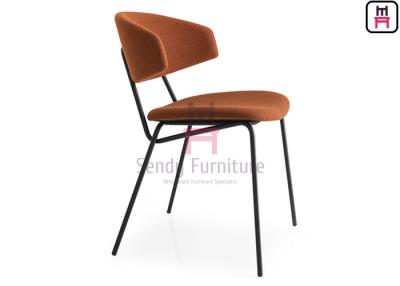 China Restaurant H78cm Open Back Chair Metal Frame Shell Cushion With Backrest for sale