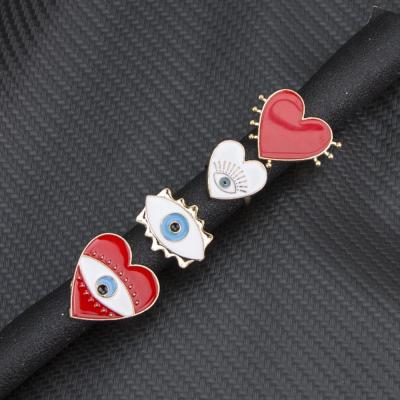 China European and American popular jewelry love oil dripping evil eyes ring CLASSIC creative flexible fashion set common enamel stone ring for sale