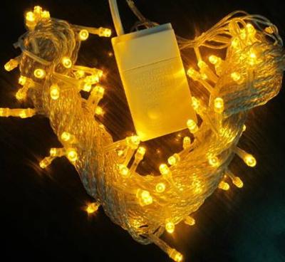 China 10m Led String Lights Flickering 100v Yellow Connectable for sale