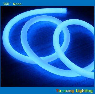 China IP67 110 volt dmx led neon rope 16mm 360 degree round flex lights blue for sale