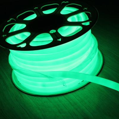 China 110V 360 degree emitting 16mm round slim led neon flex christmas lights green for sale
