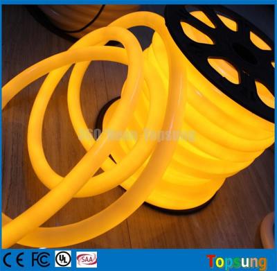 China 360 degree waterproof led tube amber 24v round flexible neon tube 25mm pvc hose yellow for sale