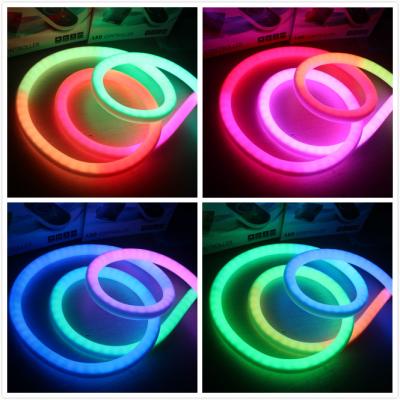 China Dynamic Color changing 360 neon flex rgb dmx 24v led neon flexible chasing rope 10pixel /m for sale