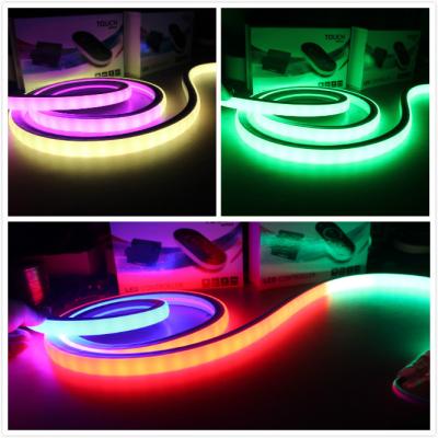 China 17x17mm square chasing led neon flex flat dmx led neon flexible strip rgb color changing neo neon for sale