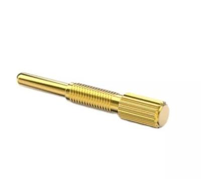 China 10mm Brass Gold Plated Threaded POGO Pins Fixtures C2700 for sale