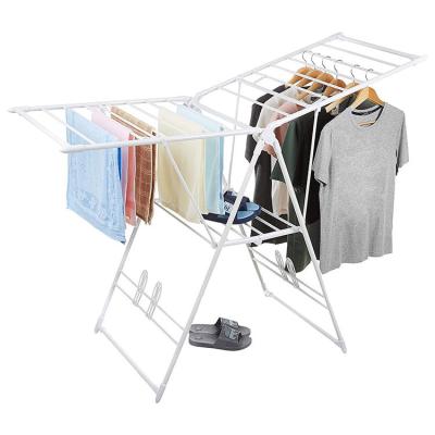 China Portable White Folding Drying Clothes Rack Stainless Steel for sale