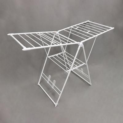 China Metal 2 Layers Foldable Clothes Drying Rack Butterfly Design With Shelves for sale
