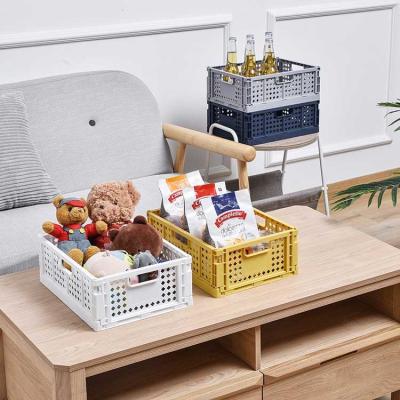 China Drainable Practical Folding Plastic Crates Kitchen Use Stackable Collapsible for sale