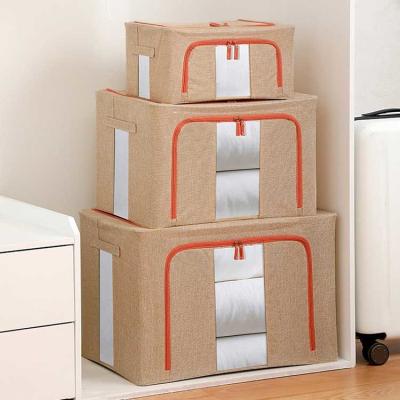 China Reusable Cube Fabric Household Storage Containers With Zippers Foldable Length 40cm for sale