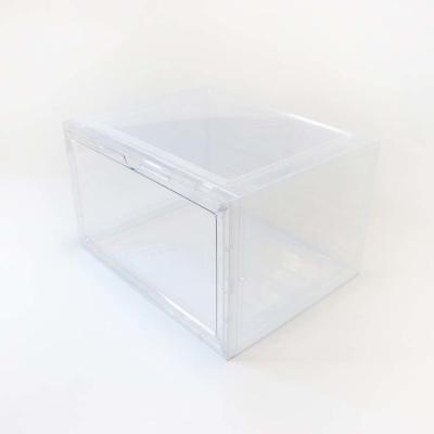 China Transparent Portable Magnetic Drop Front Shoe Box Washable Foldable Lightweight for sale