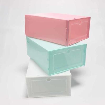 China Multifunctional Stackable Shoe Storage Boxes , Thickened Plastic Shoe Containers for sale