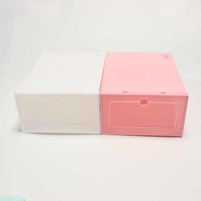 China Dustproof Hard Plastic Shoe Boxes , Sturdy Shoe Box Containers 33*24*13.5cm for sale