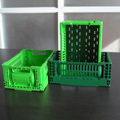 China Cuboid Modern Folding Plastic Storage Basket Black Gray Yellow Green for sale
