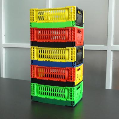 China 5L Plastic Folding Crates For Vegetables Fruits And Sundries for sale