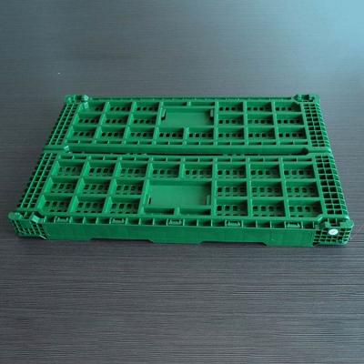 China 40 Liters Capacity Plastic Foldable Crates With Hole Handles for sale