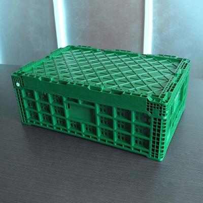 China Green Plastic Storage Crate 600x400x220cm For Fruit Vegetable for sale