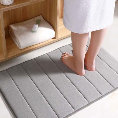 China Shaggy Memory Foam Non Slip Toilet Bath Mat Quick Drying for sale