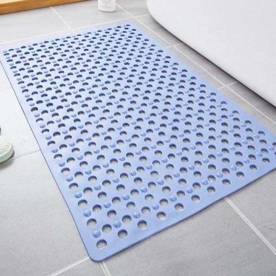 China Pebble Design Massage Blue Silicone Shower Mat Anti Bacterial for sale