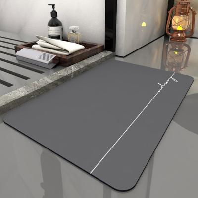 China 4mm Thick Non Slip Diatomite Bath Mat For Bathroom for sale