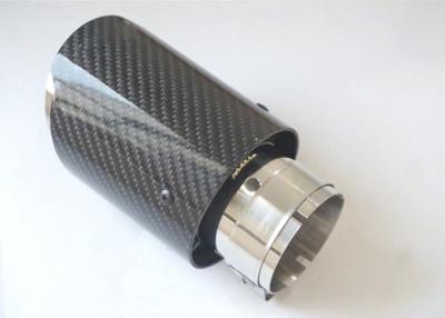 China Glossy 89mm Outlet 54mm Inlet Carbon Fiber Exhaust Tips for sale