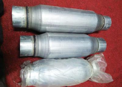 China Aluminized Bottle Style 2.25 Inlet 2.25 Outlet Car Exhaust Resonator 300mm Length for sale
