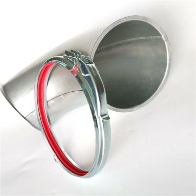 China Gasket Round Ducting Galvanized Steel Clamps Quick Release Diameter 150mm for sale
