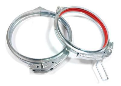 China Connecting Pipe Galvanized Steel Clamps With Bolt And Pin For Dust Collection for sale