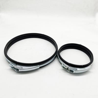 China Black Air Duct Galvanised Clamps Rubber Lined For Hvac Systems for sale