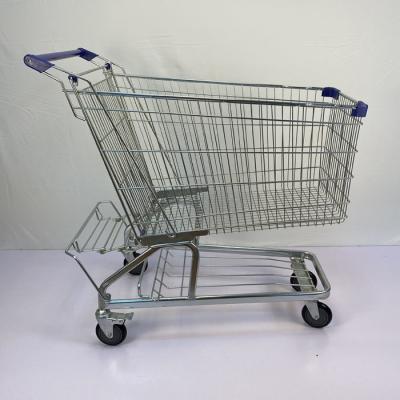 China 240L Powder Coated Grocery Shopping Trolley Carbon Steel Q195 Retail Shopping Trolley for sale