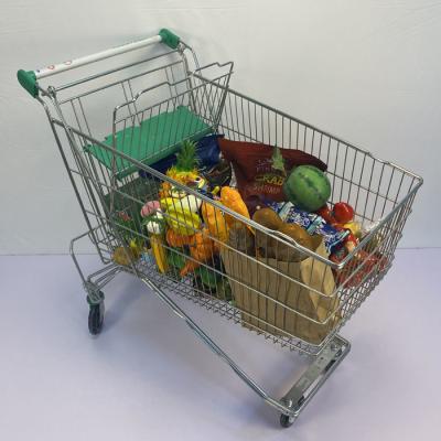China 180L General store storage Chromed Europe Market Supermarket Shopping Trolley for sale