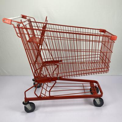 China 240L Supermarket Grocery Shopping Trolley Zinc Plated Steel Shopping Cart for sale