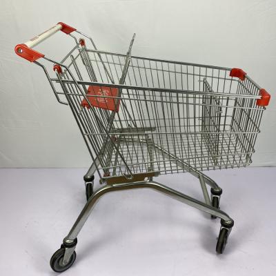 China CE 125L Supermarket Shopping Trolley With Metal Wire Spacer 4