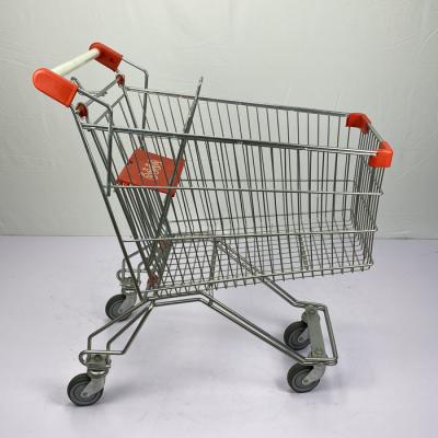 China Regular Russian Style Supermarket Grocery Shopping Cart 125L With PU Wheels for sale