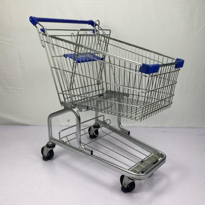 China German Style 100L Convenience Retail Chain Supermarket Metal Trolley with 3 Blades Elevator Wheels Manufacturer for sale