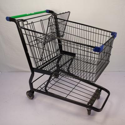 China Multifunctional Supermarket Shopping Trolley Electrophoresis Metal Shopping Cart for sale