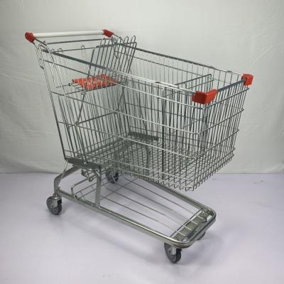 China German 210L Metal Shopping Trolley Warehouse Supermarket Grocery Cart SGS Certificate for sale