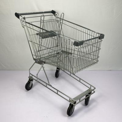 China Australian Style 150L Supermarket Shopping Trolley Metal Gray Chain Store Shopping Cart CE for sale